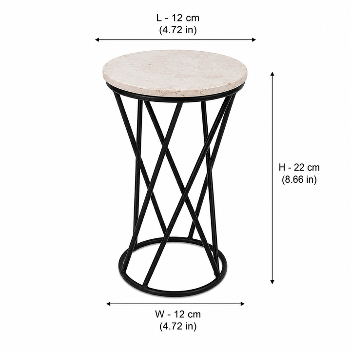 Expobazaar Iron & Marble Plant Stand Table