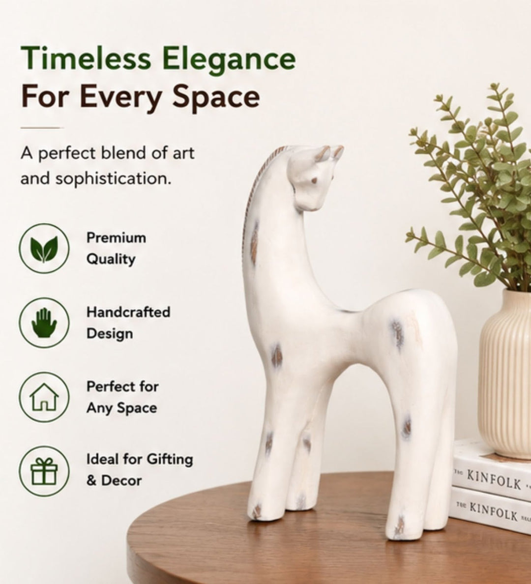 Expobazaar Elegant Resin Horse Figurine for Modern Decor