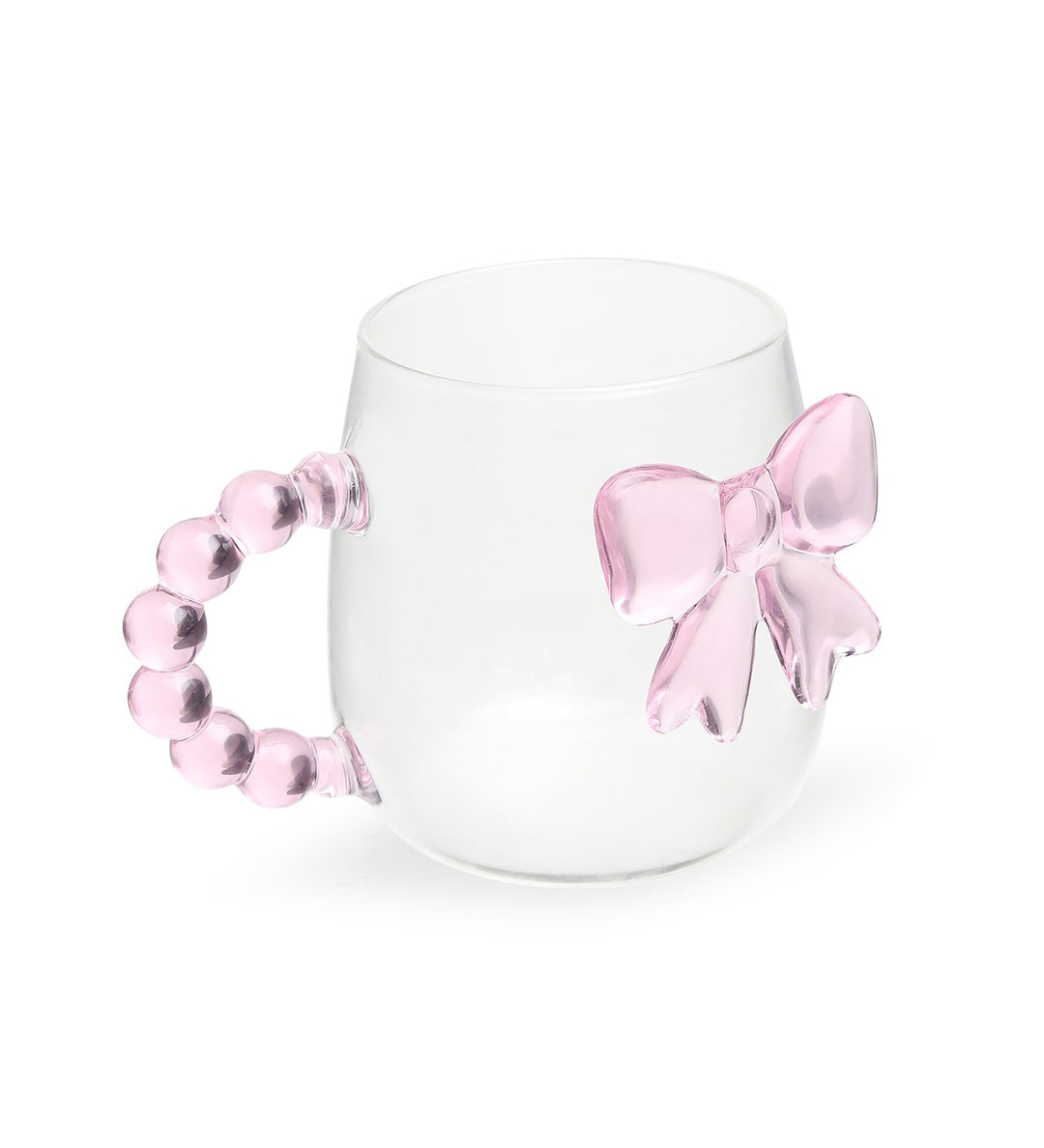 Pearlie Bow Clear Glass Mug with Pearl Handle view 4
