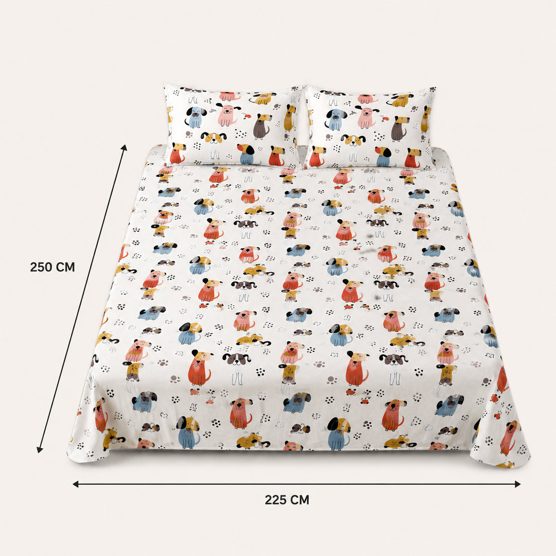 Kids Whimsical Animal Print Bedsheet
