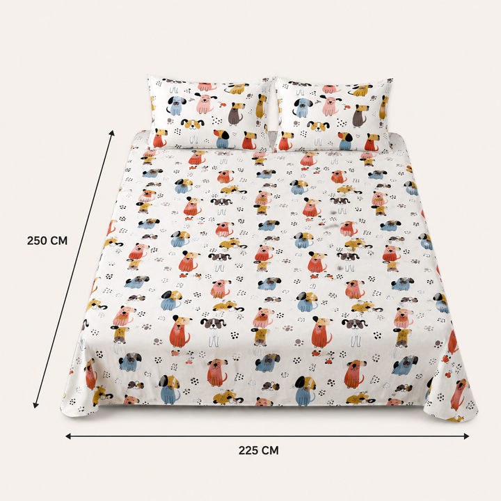 Kids Whimsical Animal Print Bedsheet