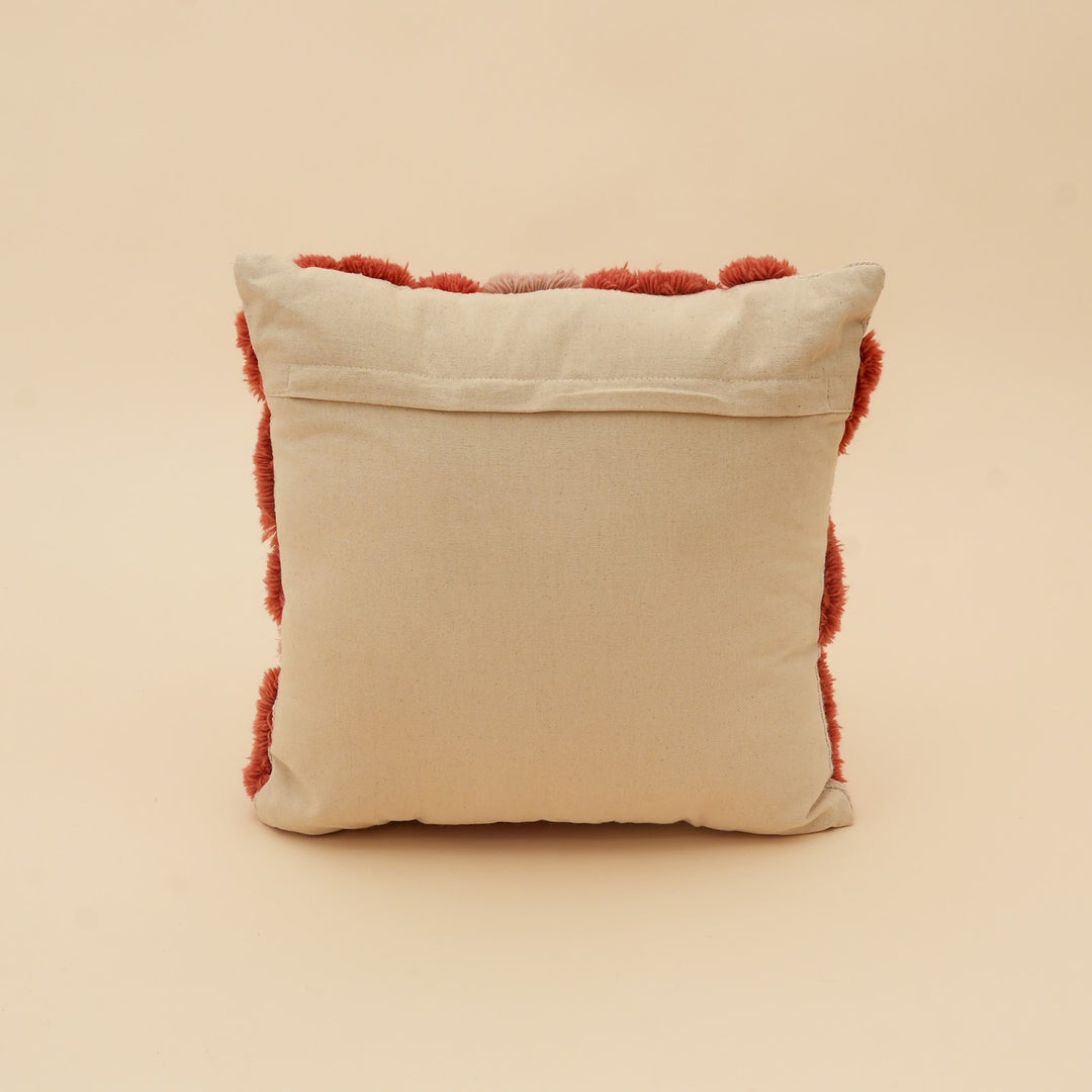 Terracotta Abstract Tufted Wool Cushion, View 5