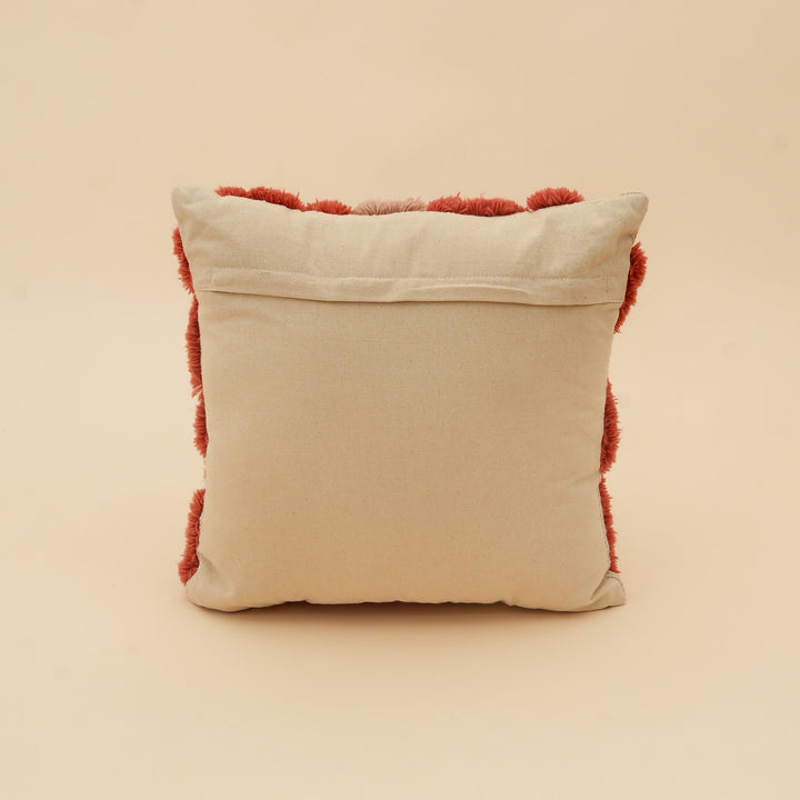 Terracotta Abstract Tufted Wool Cushion, View 5