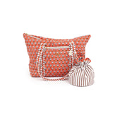 Quilted Travel Bag with Potli Pouch, Peach