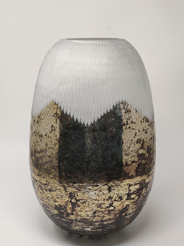 Expobazaar Silver Foil Net Cut Handcrafted Vase
