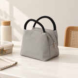 Thermal Insulated Canvas Lunch Bag, Grey, View 6