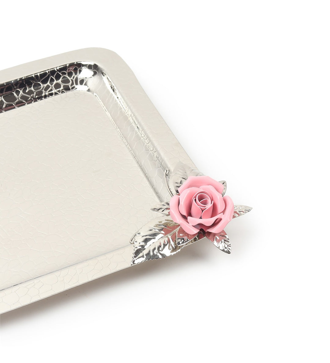 Petal Eclat Square Stainless Steel Serving Tray Pink view 6