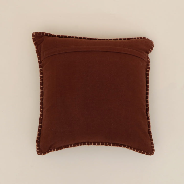 Clay Velvet Blanket Stitch Cushion, View 3