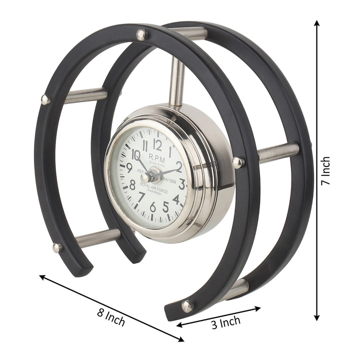 Expobazaar Luna Serenade Silver Steel Table Clock