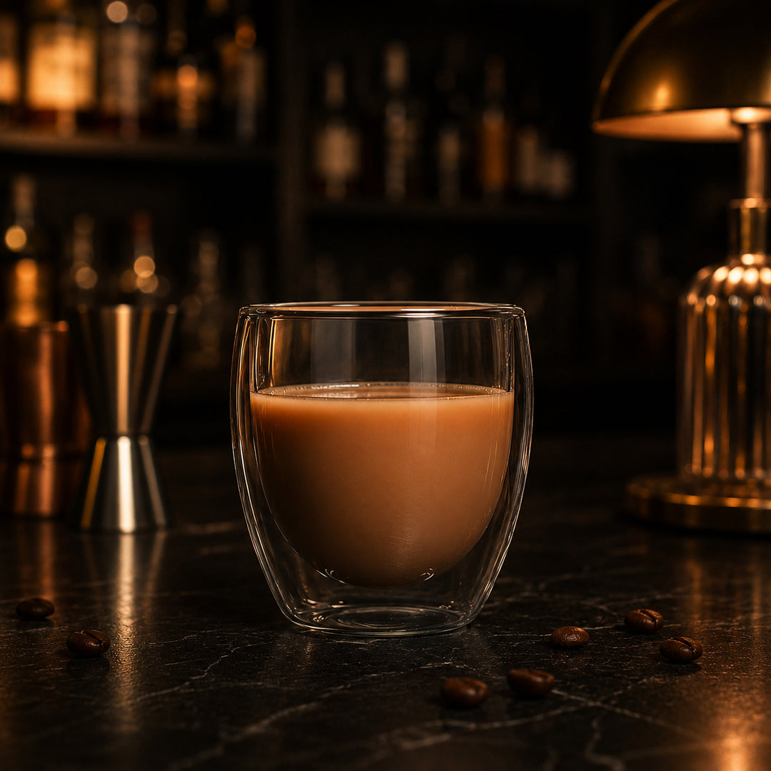 Double Wall Coffee Glass 225 ml in double-wall glass