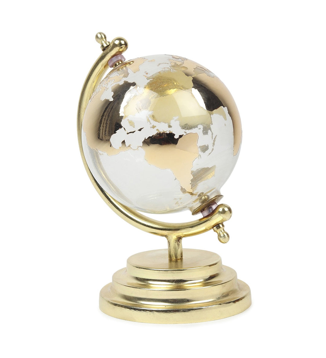 Golden Crest Transparent Globe with Antique Gold Stand view 7