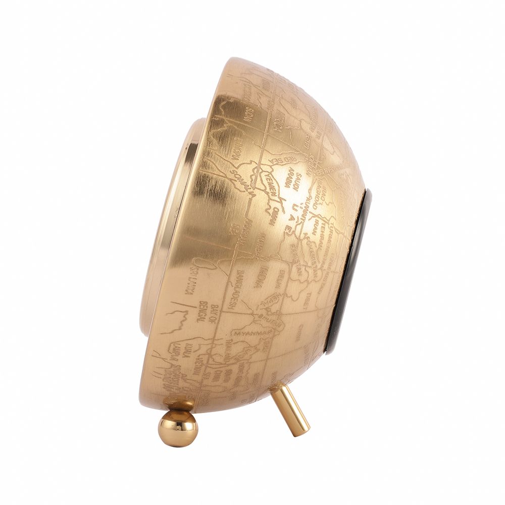 Expobazaar World Gold Aluminium Table Clock