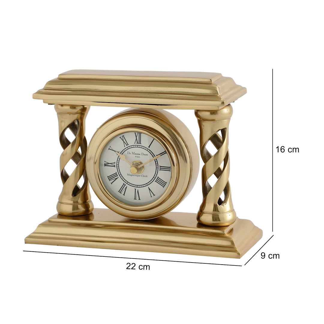 Expobazaar Gold Square Table Velor Table Clock