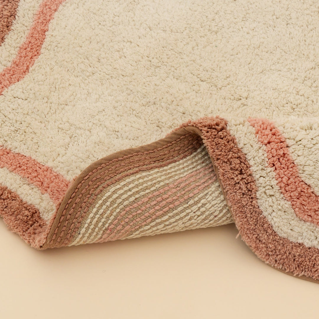 Pink Scalloped Border Cotton Bath Mat, View 5