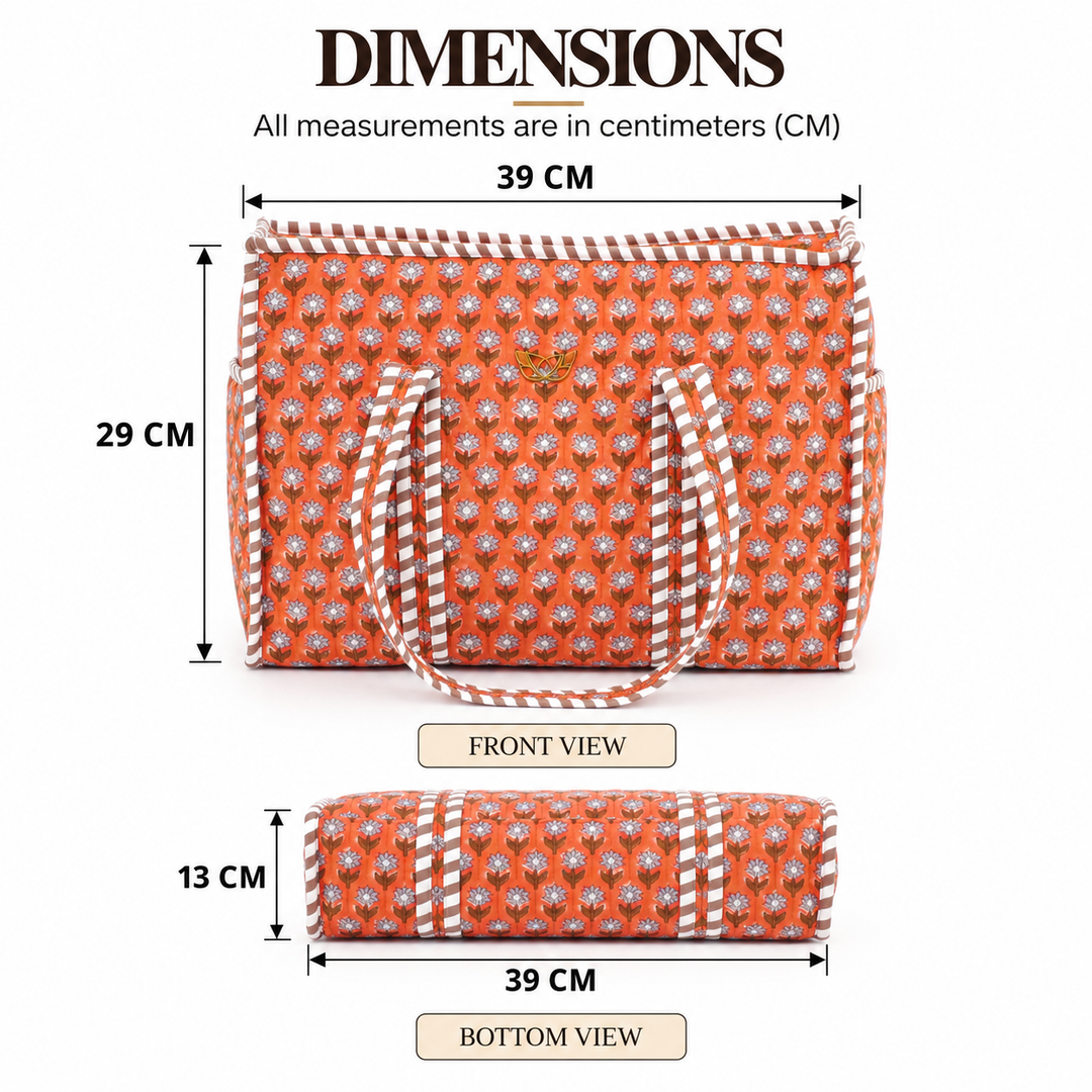Quilted Cotton Floral Tote Bag, Peach, view 6