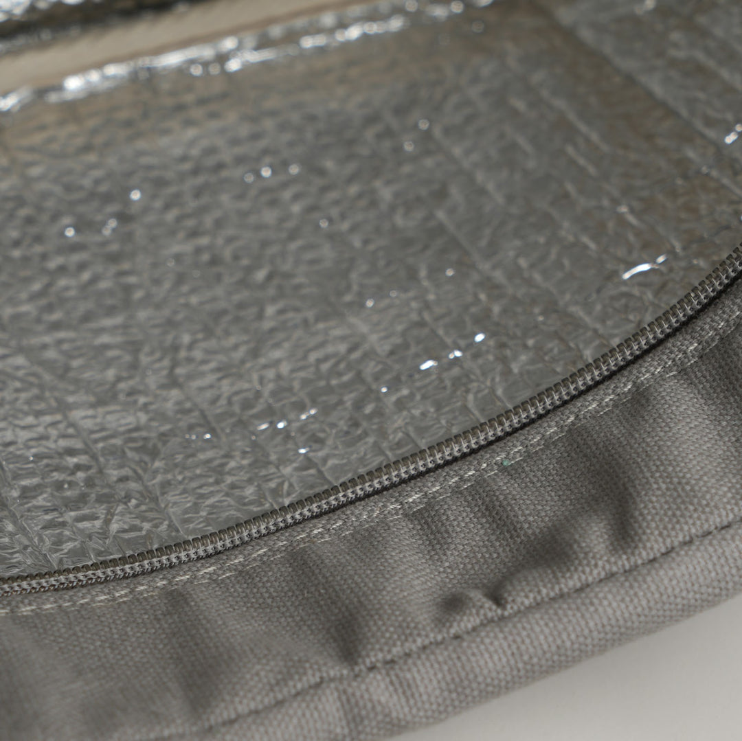 Thermal Insulated Canvas Lunch Bag, Grey, View 5