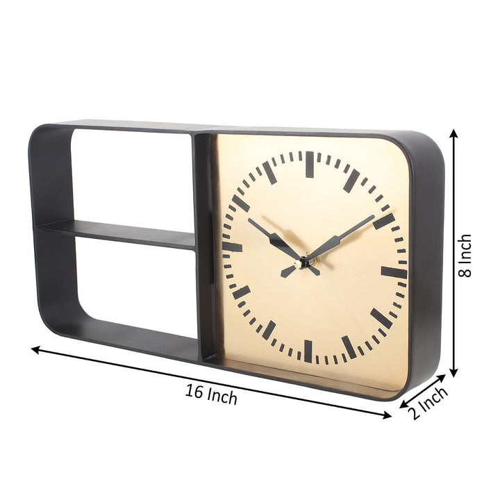 Expobazaar Timekeeper Shelves Black Aluminium Wall clock