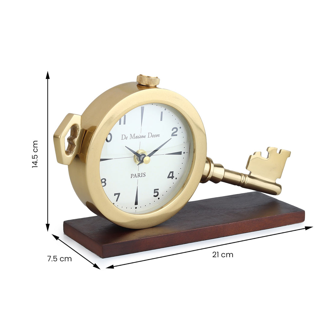 Expobazaar Areios Table Clock In Gold