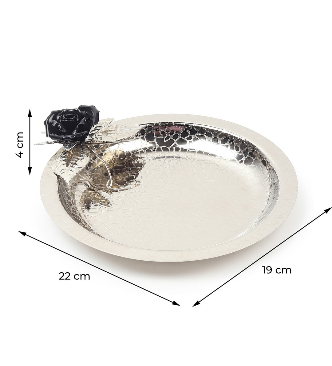 Petal Eclat Round Stainless Steel Serving Plate Black view 3