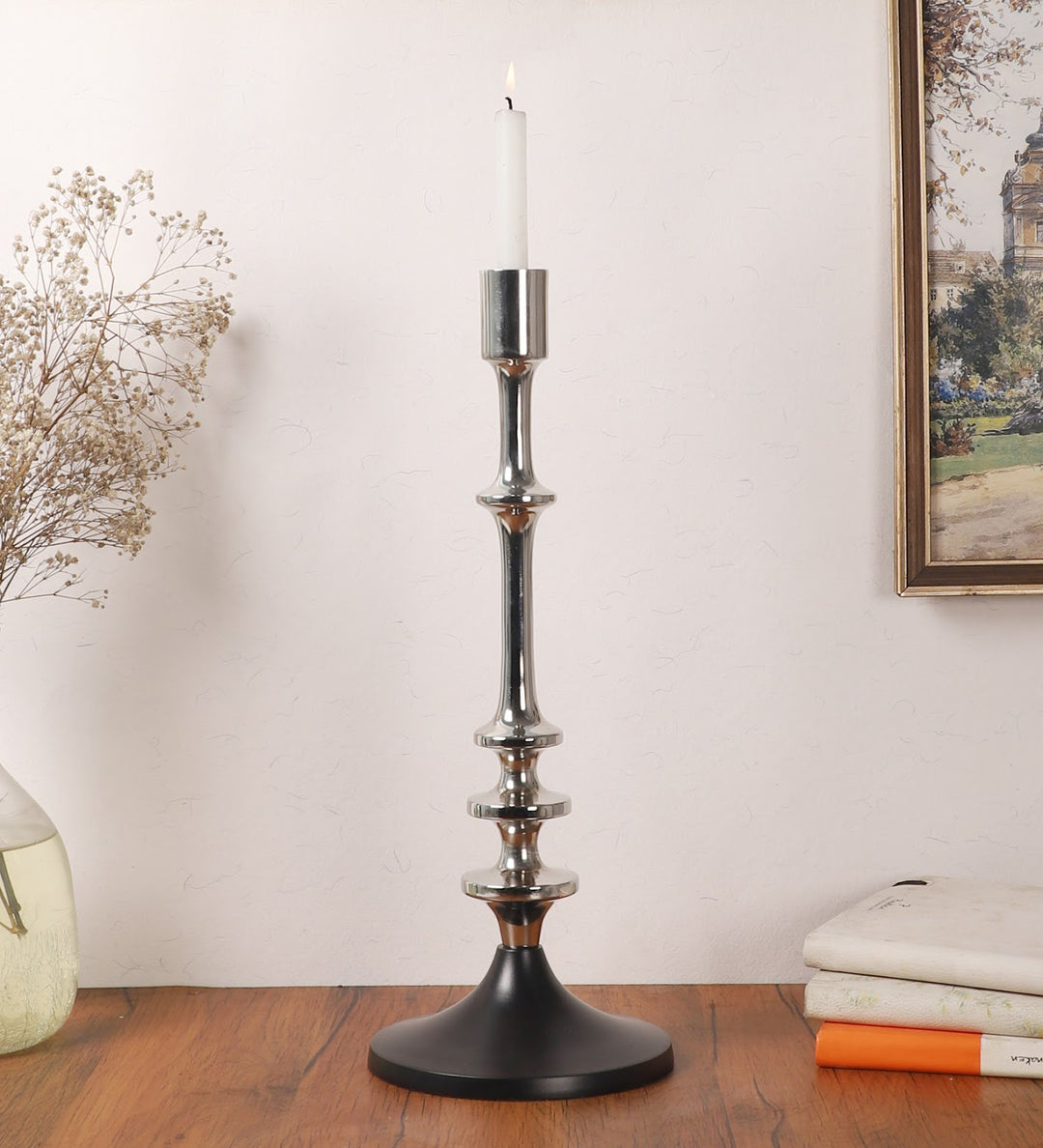 Expobazaar Aristea Silver Candle Holder Medium