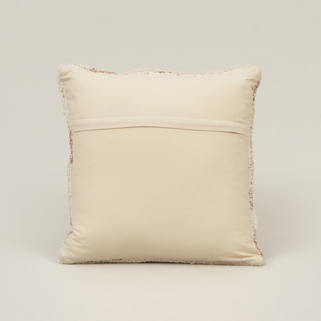 Mojave Wave Cotton Cushion in beige and brown