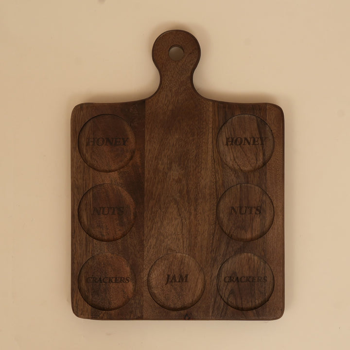 Large mango wood cheese board with knife