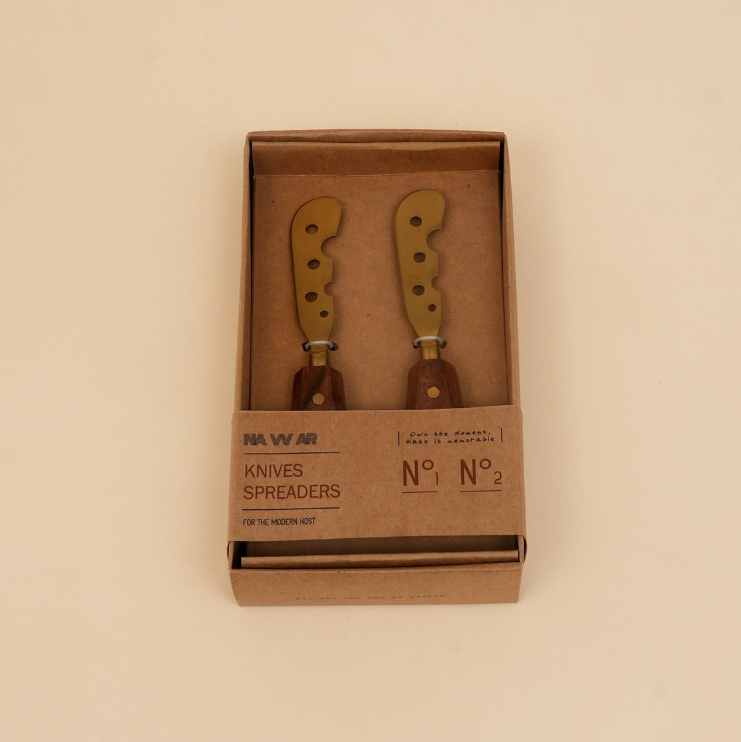 Cheese knife and spreader serving set