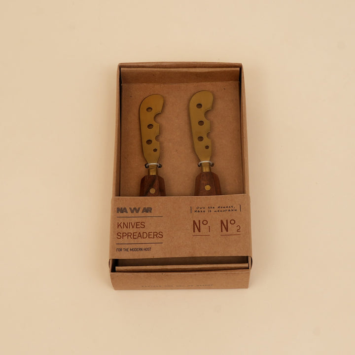 Cheese knife and spreader serving set