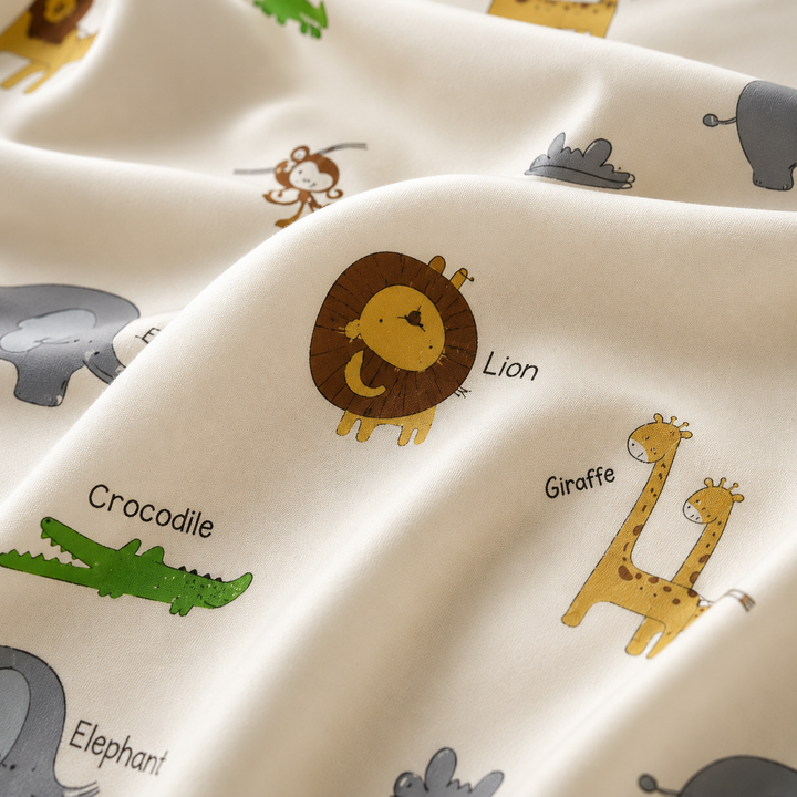 Kids Vibrant Animal Print Bedsheet