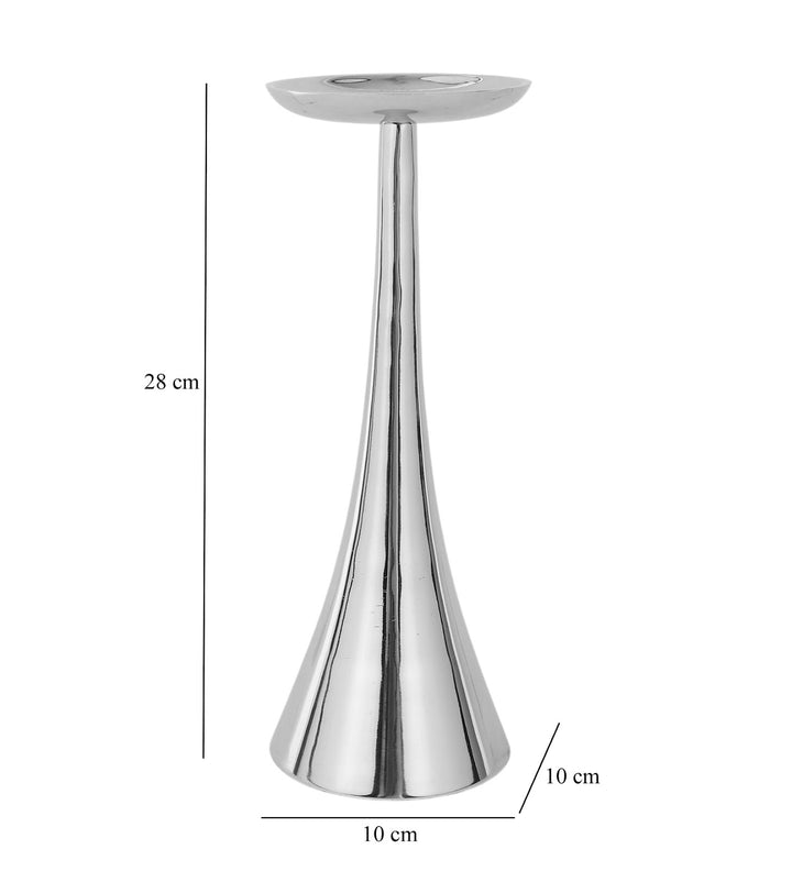 Expobazaar Aureus Tall Silver Pillar Candle Stand