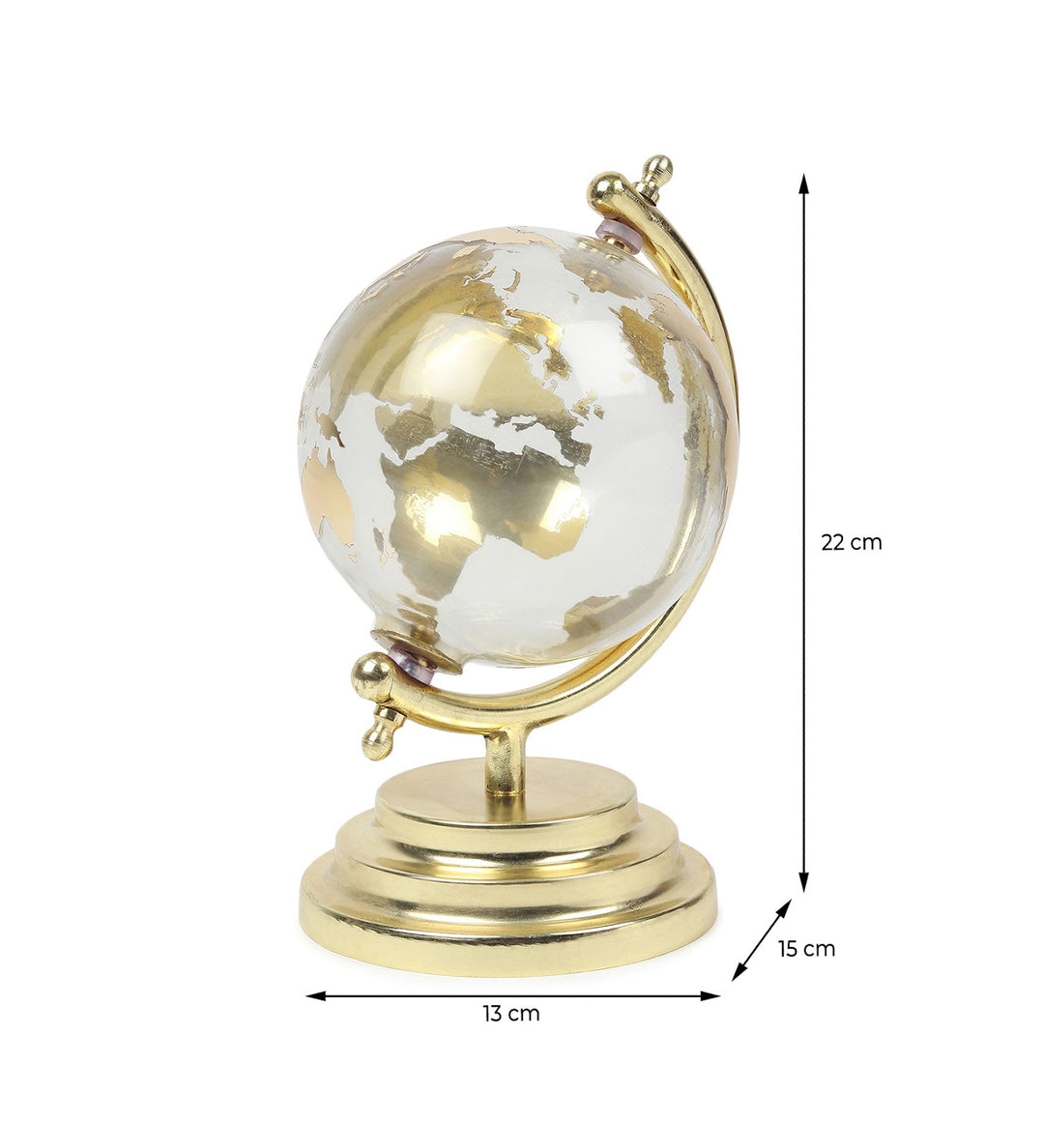 Golden Crest Transparent Globe with Antique Gold Stand view 3