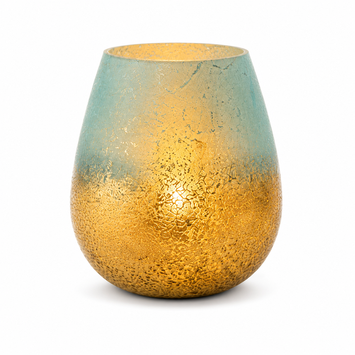 Glass Candle Holder, Blue