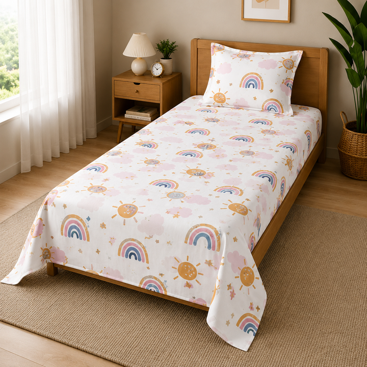 Kids Playful Space Print Bedsheet