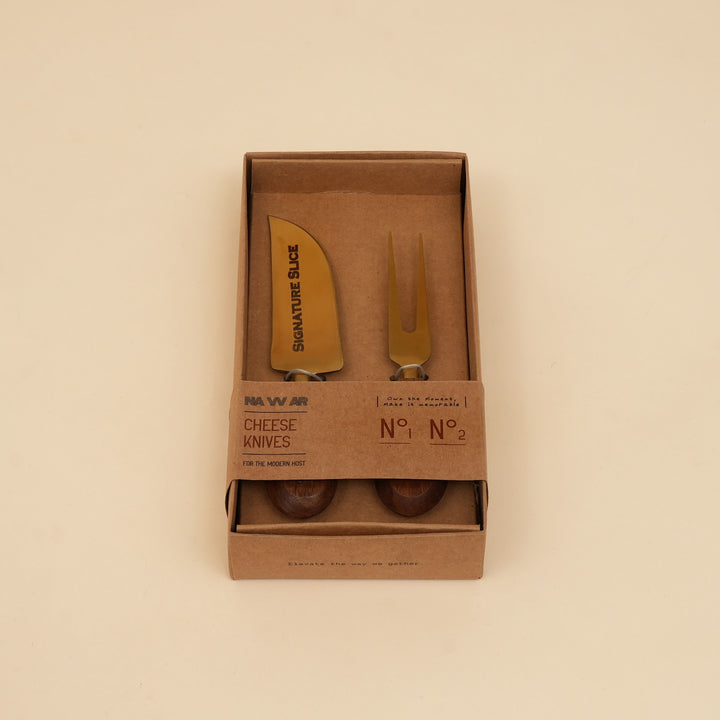 Cheese knife and spreader serving set