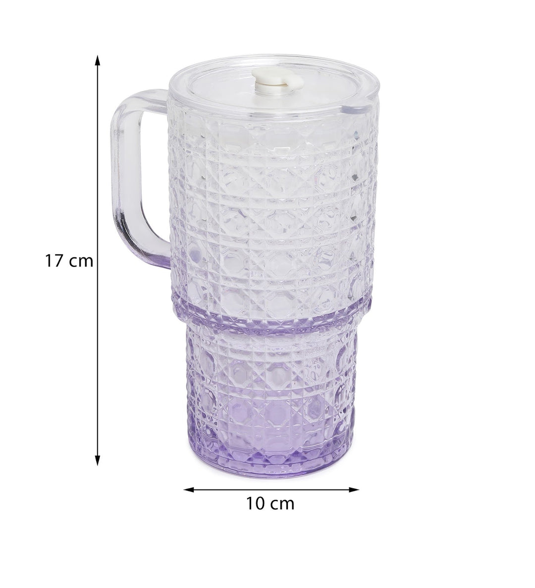 Verdelle Diamond Cut Glass Tumbler Purple view 3