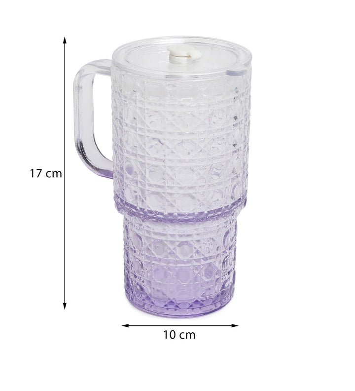 Verdelle Diamond Cut Glass Tumbler Purple view 3