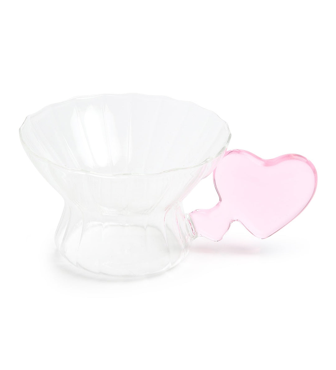Amour Spiral Glass Cup with Pink Heart Handle view 4