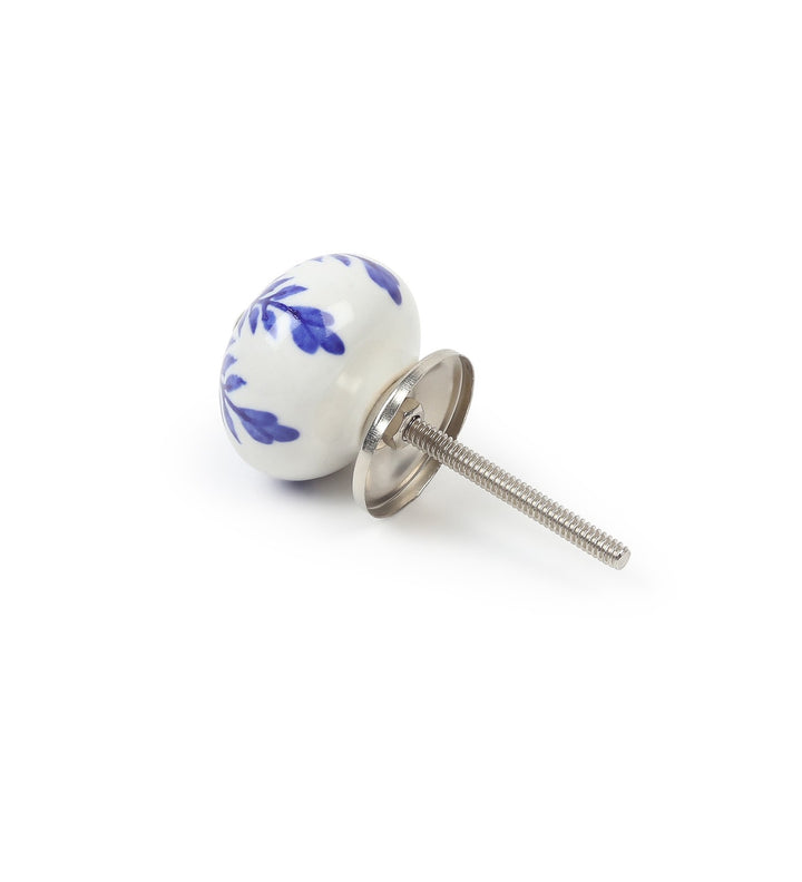 Ink Petal Blue Floral Ceramic Cabinet Knobs Set of 6 view 5