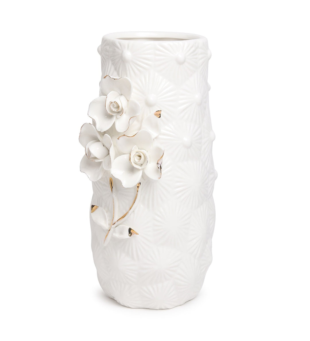 Elodie Fleur Pink Porcelain Vase Tall with Gold Detail view 7
