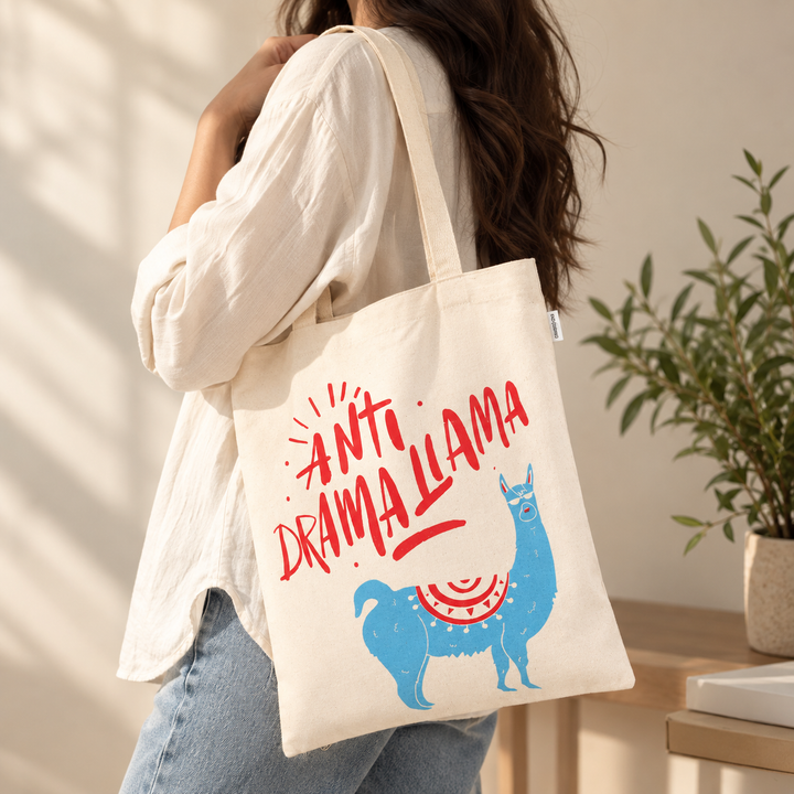 Llama Print Canvas Tote Bag