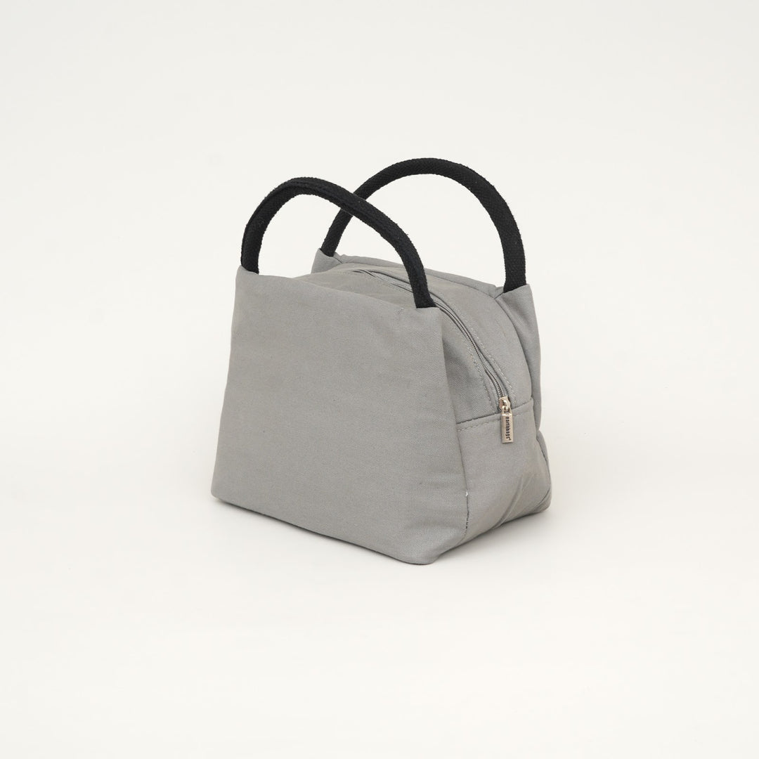 Thermal Insulated Canvas Lunch Bag, Grey, View 3
