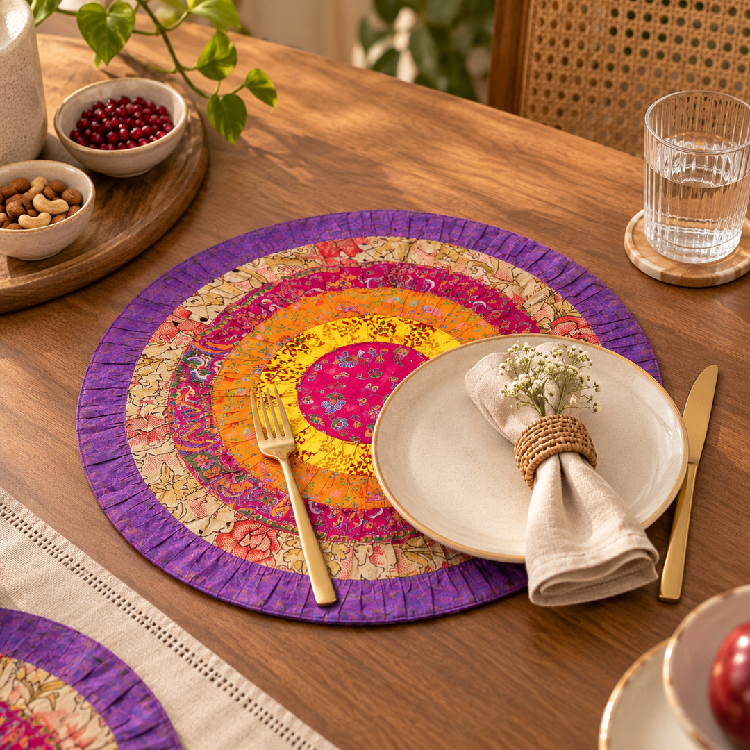 Silk Round Table Mat Set of 2, view 29