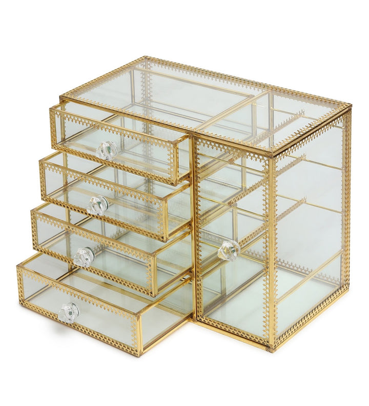 Arden Glass and Metal Cabinet Jewellery Box view 5