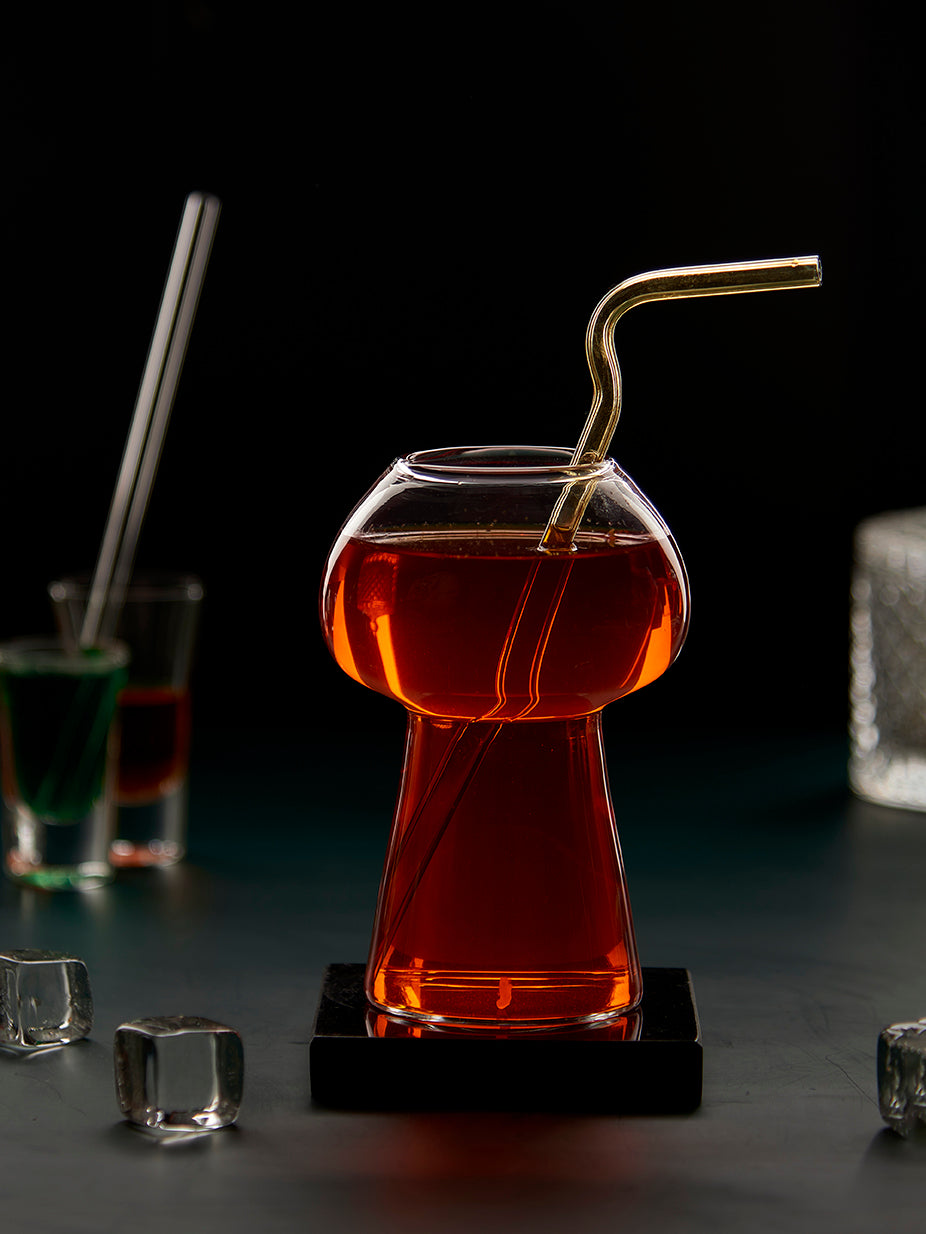 Flat Mushroom Designer Glass 400 ml in borosilicate glass