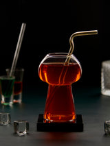 Flat Mushroom Designer Glass 400 ml in borosilicate glass