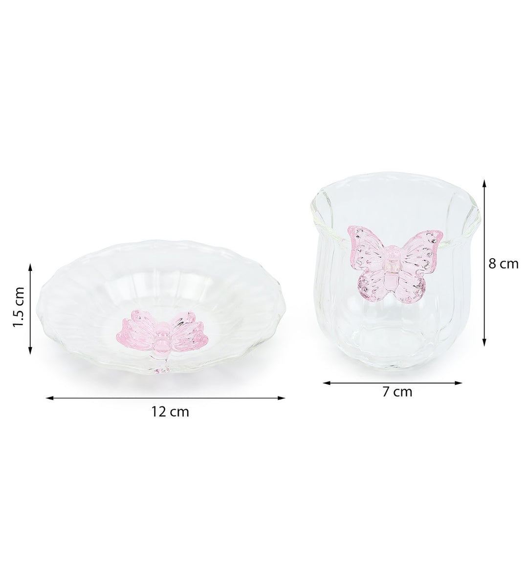 Titli Mira Butterfly Glass Cup and Saucer view 3