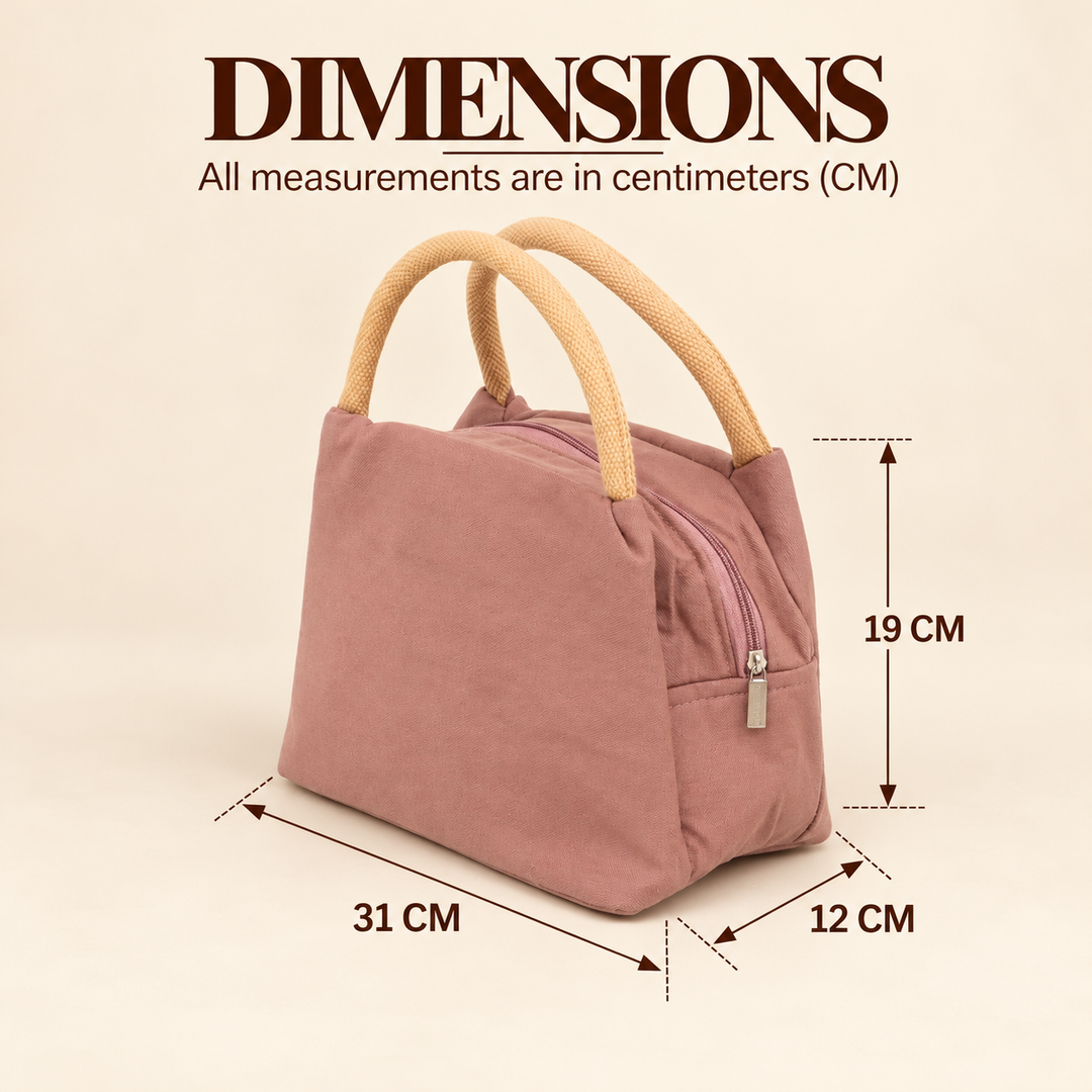 Thermal Insulated Canvas Lunch Bag, Rust Brown, View 6