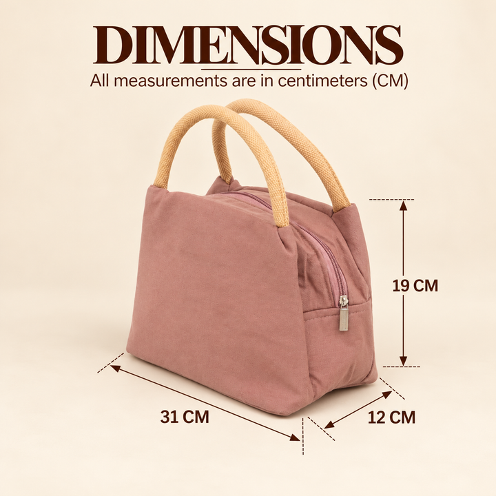 Thermal Insulated Canvas Lunch Bag, Rust Brown, View 6