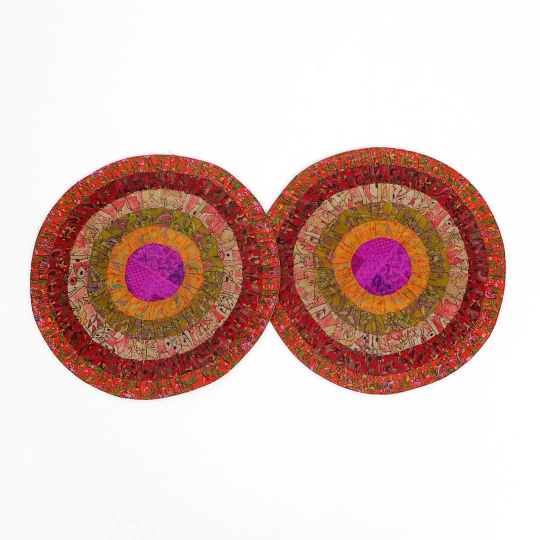 Silk Round Table Mat Set of 2