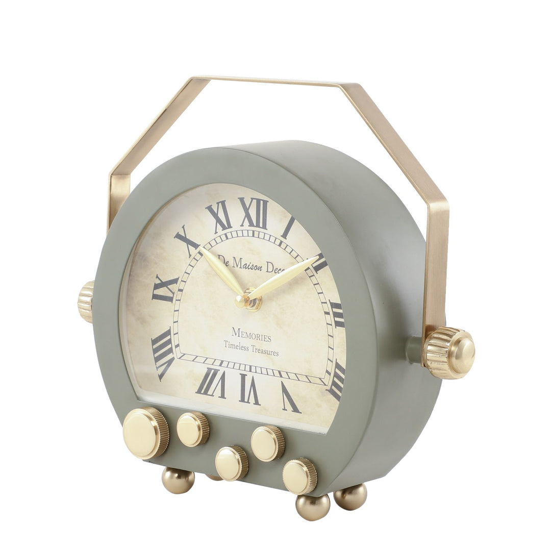 Expobazaar Kent Clock In Green Gold